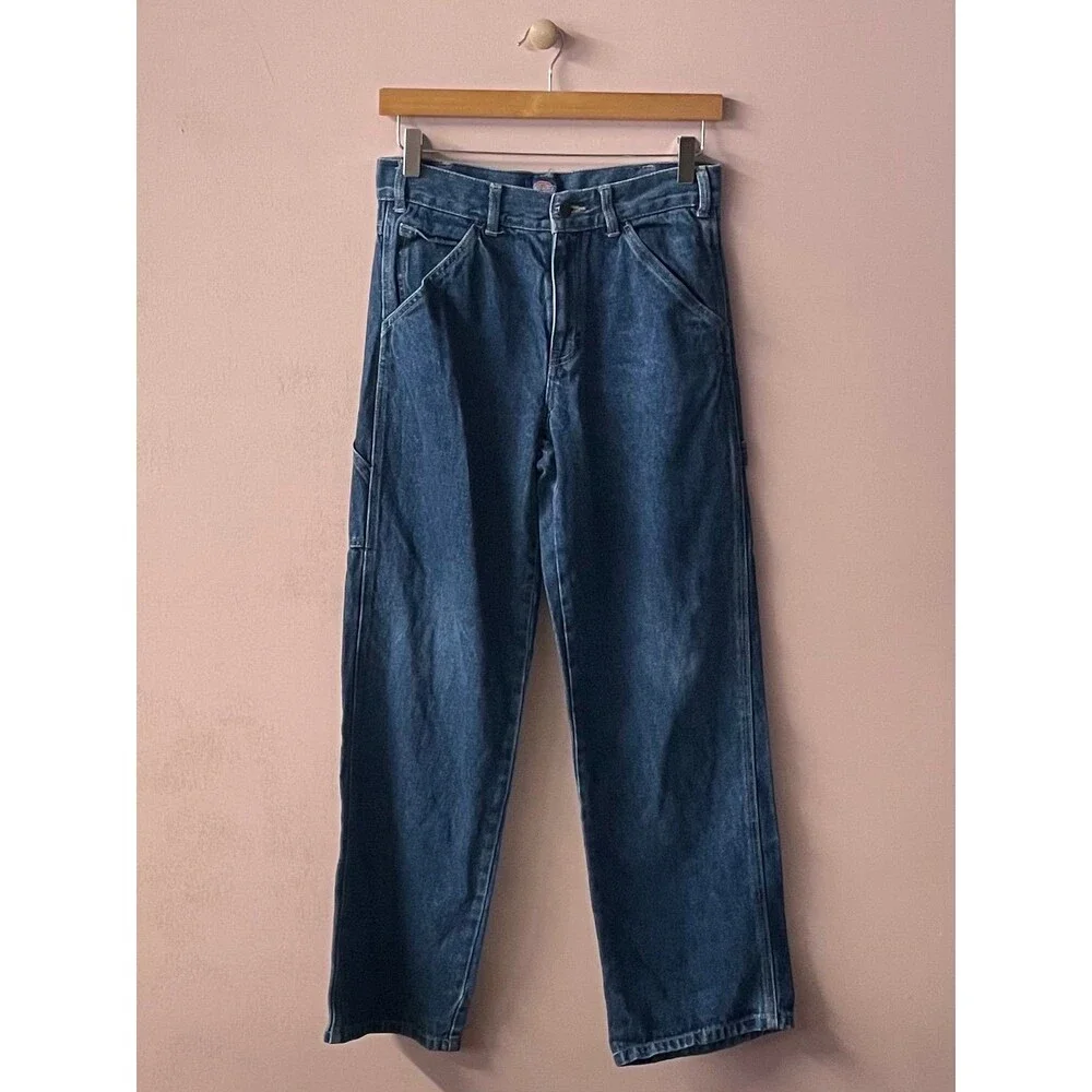 Dickies Kids Classic Dark Wash Blue Straight Leg Carpenter Jeans Size 14